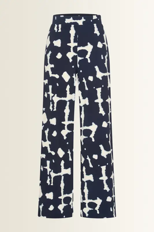 Travel wide-leg broek met print