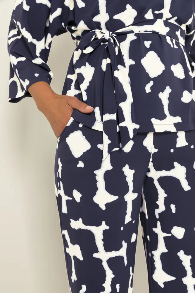 Travel wide-leg broek met print