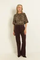 Flared ribfluwelen broek