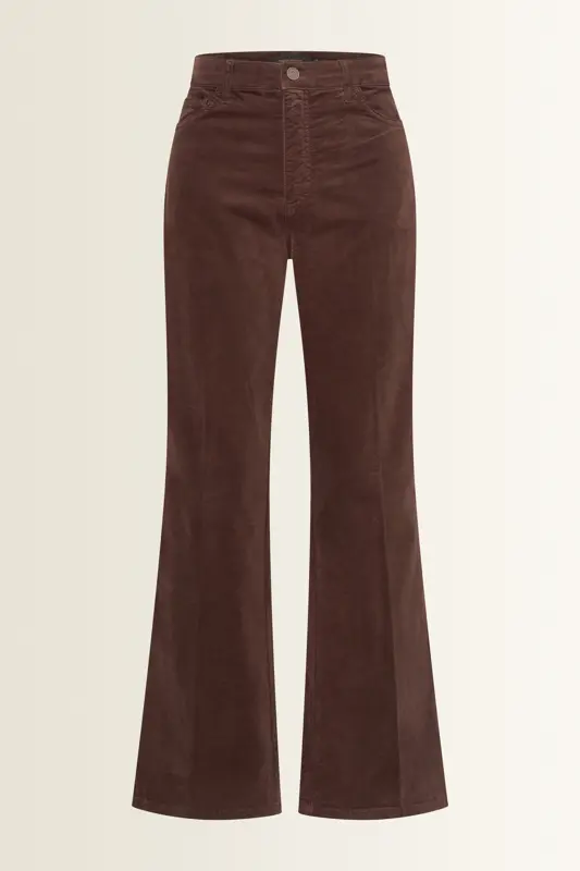 Flared ribfluwelen broek
