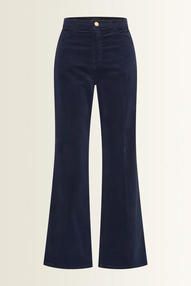 Flared ribfluwelen broek