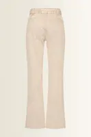 Jeans met ceintuur en verlegde zijnaad