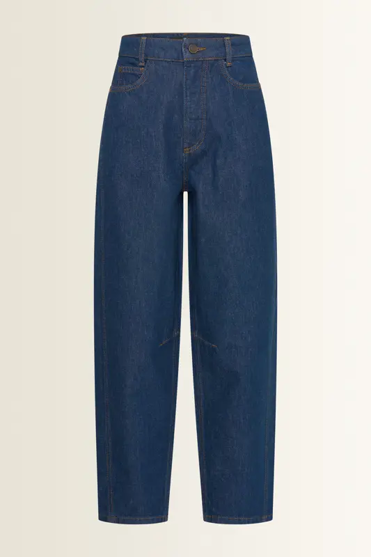 Barrel jeans met gebogen naden
