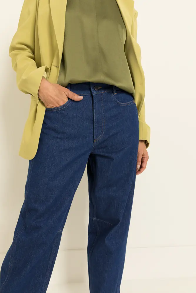 Barrel jeans met gebogen naden
