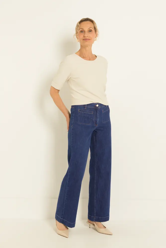 Wide-leg jeans met opgestikte zakken