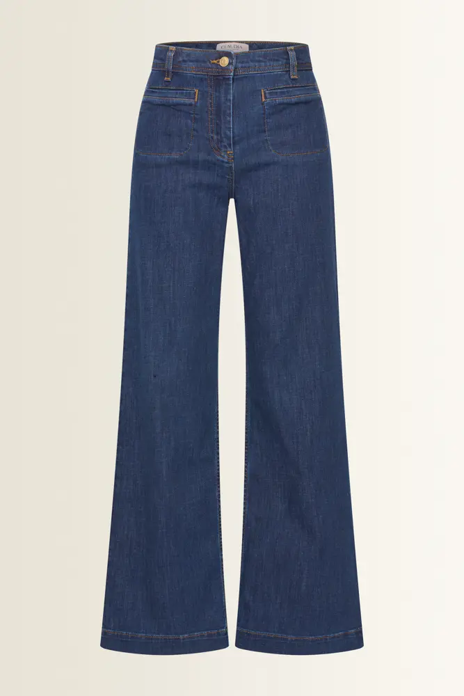 Wide-leg jeans met opgestikte zakken