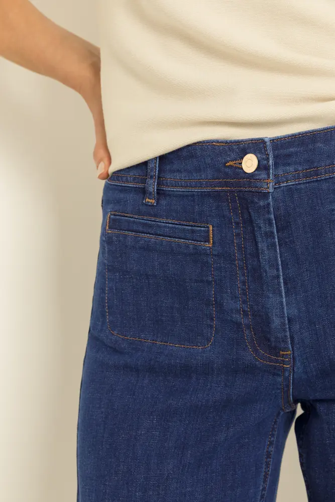 Wide-leg jeans met opgestikte zakken
