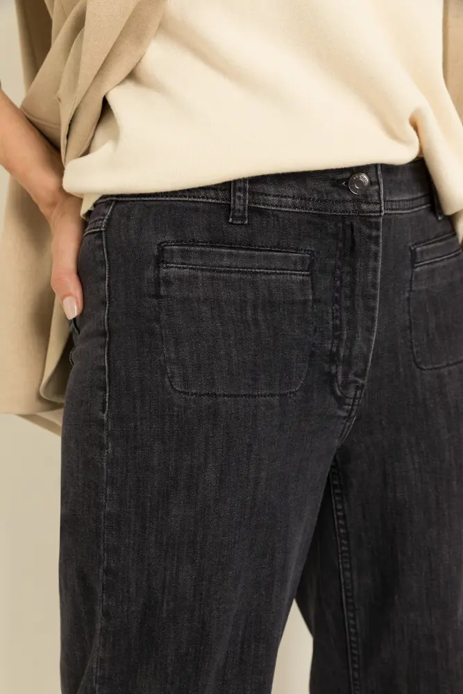 Wide-leg jeans met opgestikte zakken