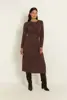 Jersey jurk met brochedetail