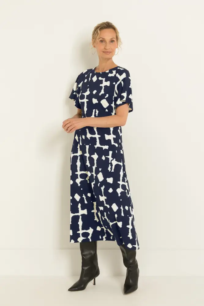 Travel maxi jurk met grafische print