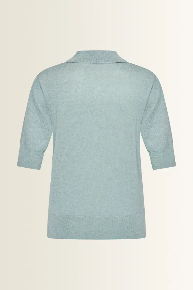 Gebreide polo met metallic garen