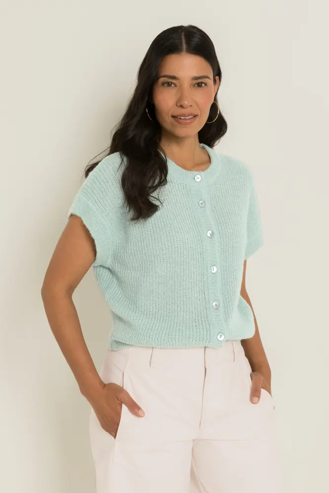 Mouwloos vest in alpacamix