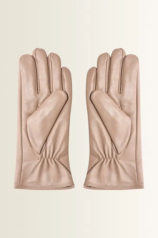 Leren handschoenen met elastische pols