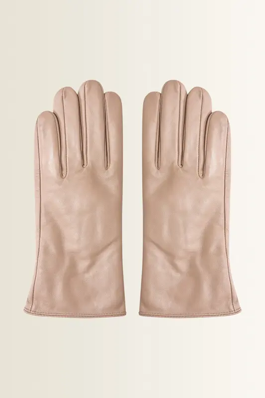 Leren handschoenen met elastische pols