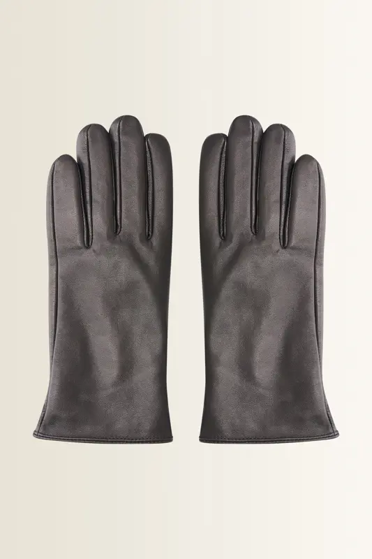 Leren handschoenen met elastische pols