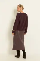 Trui met cashmere en afgeronde zoom