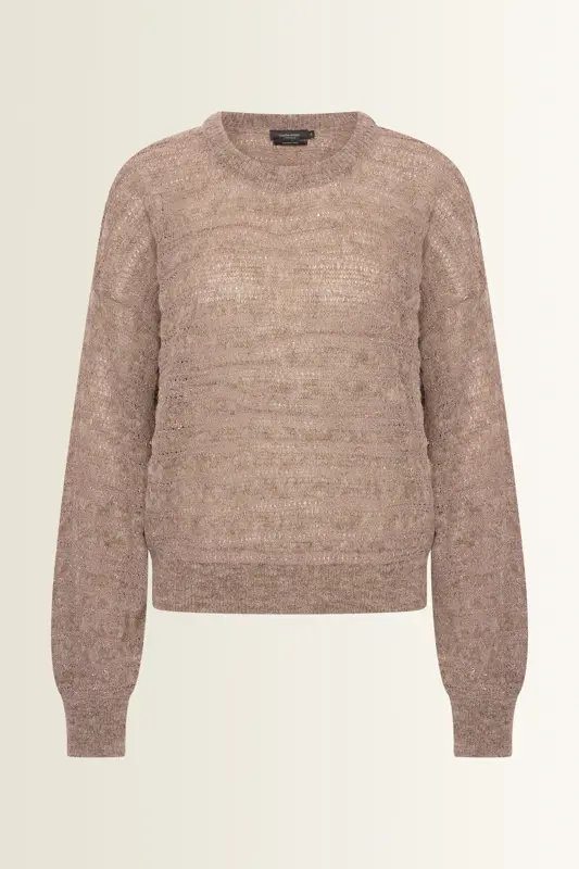 Gestreepte alpacatrui met lurex