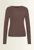 Ribjersey top met boothals