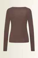 Ribjersey top met boothals
