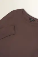 Ribjersey top met boothals