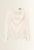 Satijnen blouse met gedrapeerde hals
