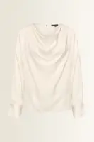 Satijnen blouse met gedrapeerde hals