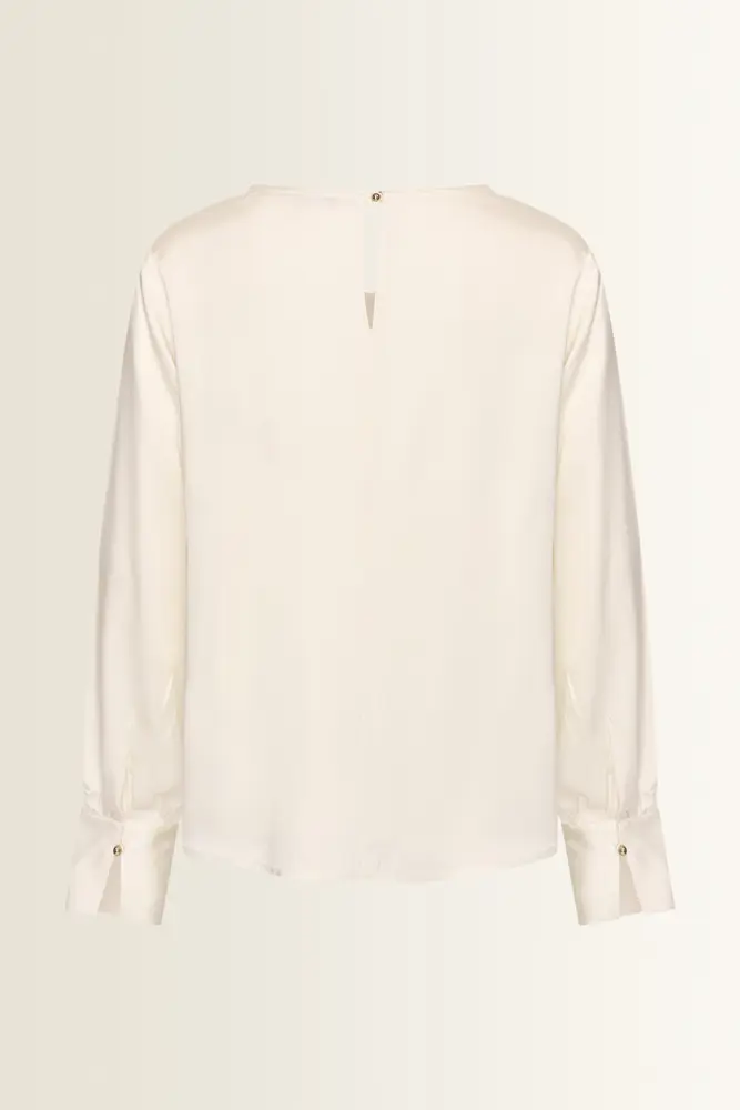 Satijnen blouse met gedrapeerde hals