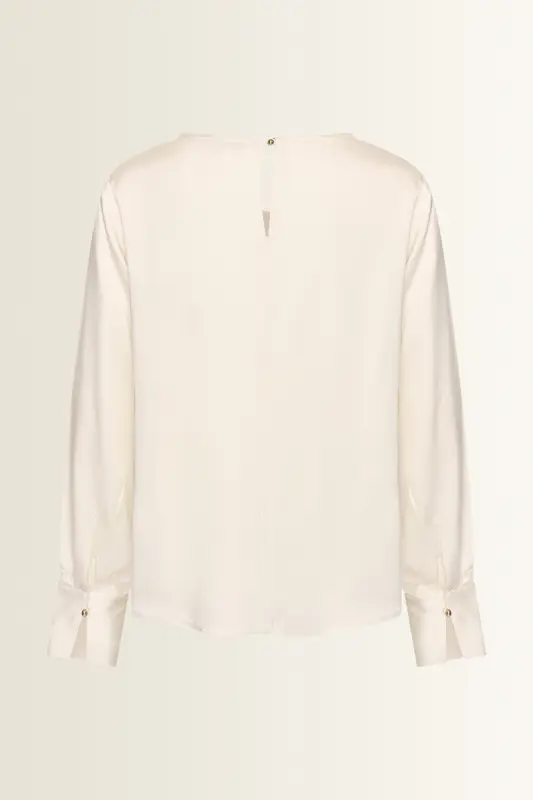Satijnen blouse met gedrapeerde hals