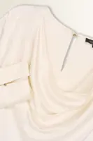 Satijnen blouse met gedrapeerde hals