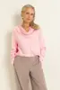 Satijnen blouse met gedrapeerde hals