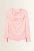 Satijnen blouse met gedrapeerde hals