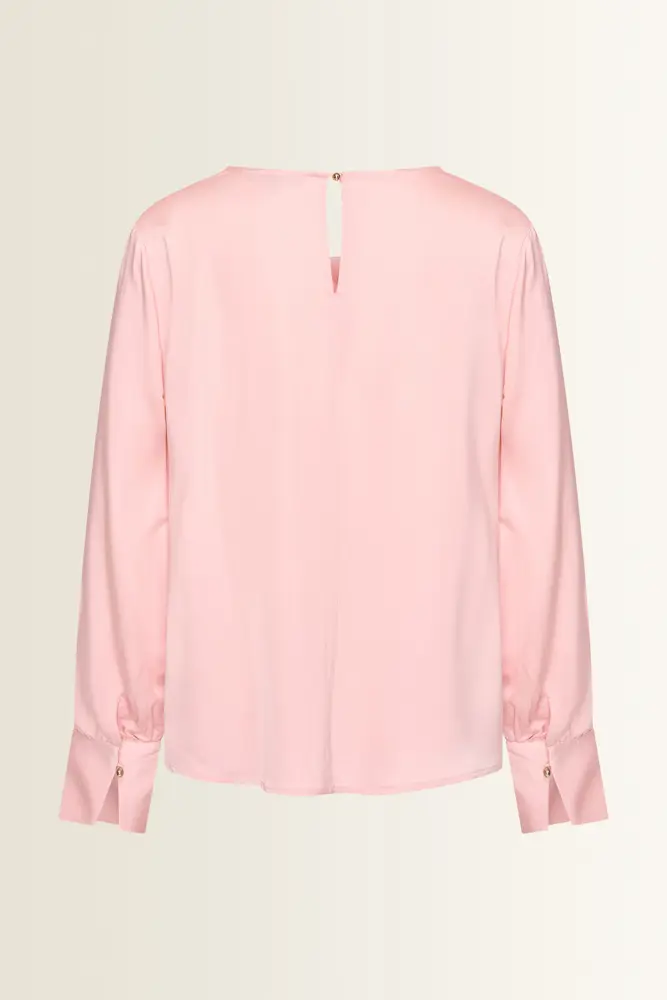 Satijnen blouse met gedrapeerde hals