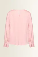 Satijnen blouse met gedrapeerde hals
