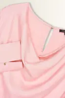 Satijnen blouse met gedrapeerde hals
