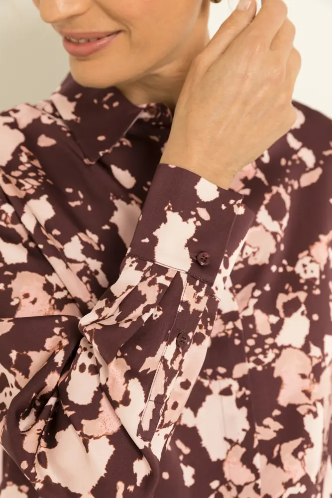 Satijnen blouse met print