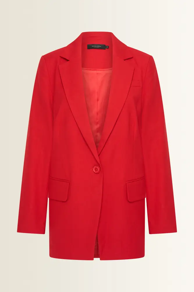 Rechte blazer in wolmix
