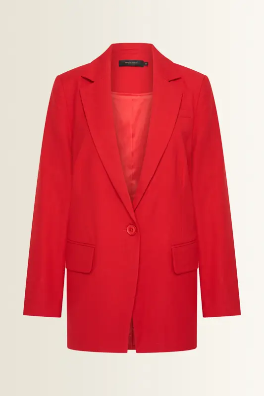 Rechte blazer in wolmix