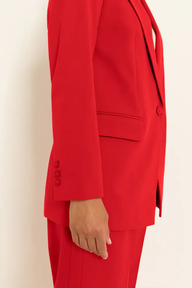 Rechte blazer in wolmix