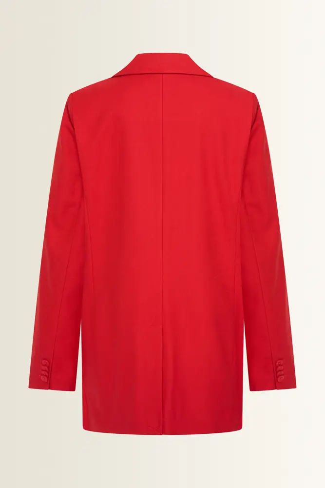 Rechte blazer in wolmix
