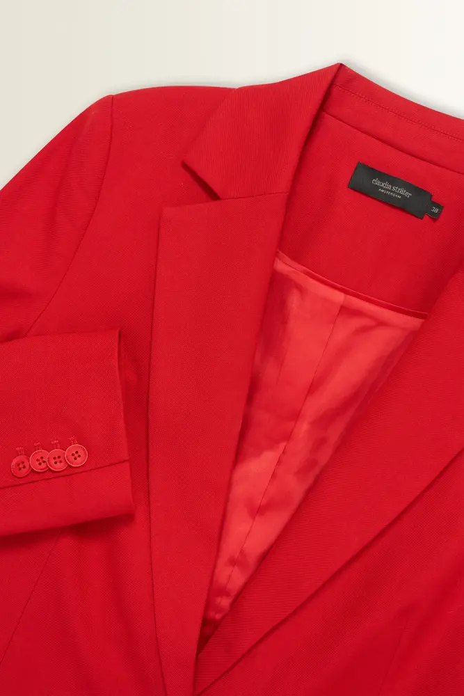 Rechte blazer in wolmix
