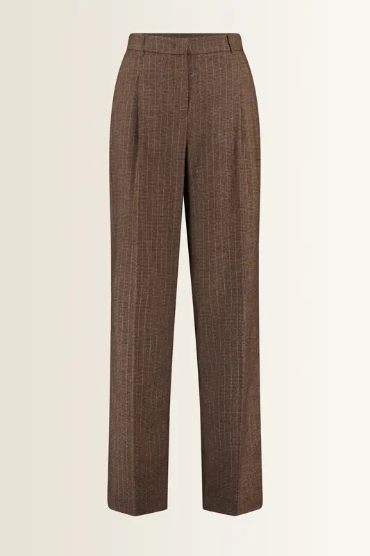 Rechte pantalon met lurexstreep
