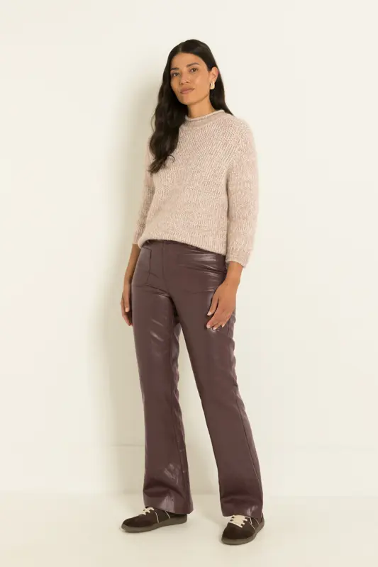 Flared broek in leerlook