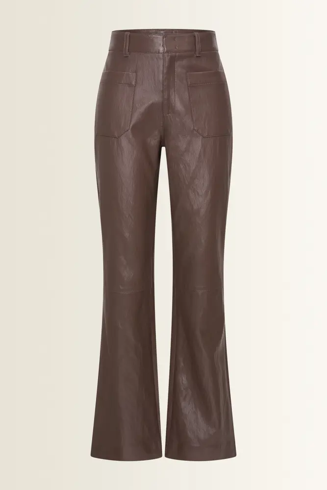 Flared broek in leerlook