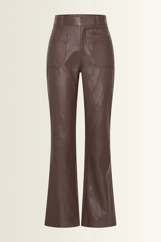 Flared broek in leerlook