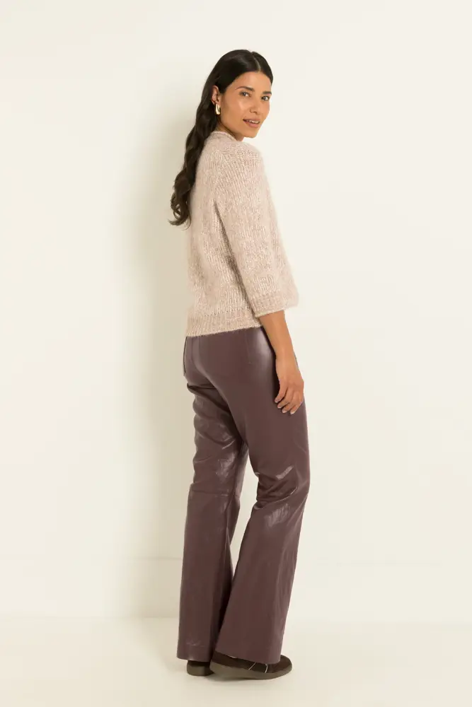 Flared broek in leerlook