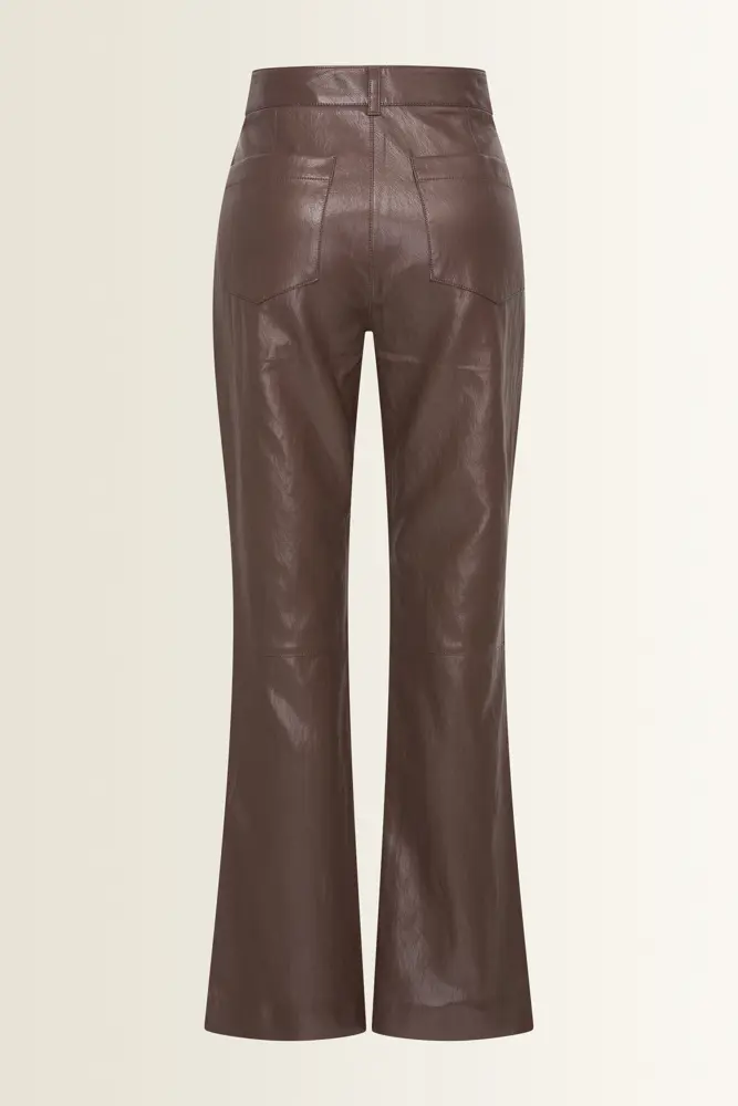 Flared broek in leerlook