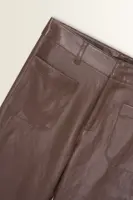 Flared broek in leerlook