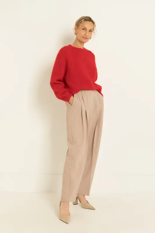 Barrel pantalon met plooien
