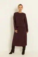 Gebreide A-lijn rok met cashmere