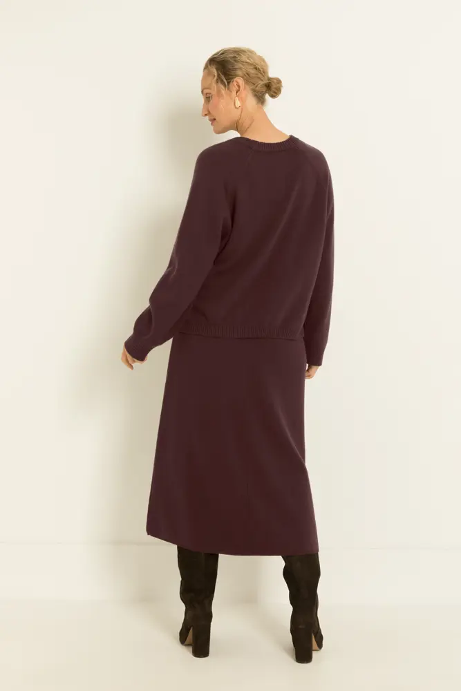Gebreide A-lijn rok met cashmere